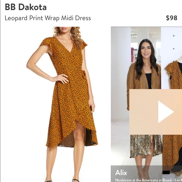 BB Dakota Leopard Wrap Midi Dress - Picture 3 of 3